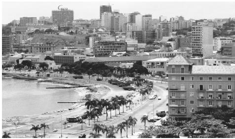 An aerial view of Angola's capital city, Luanda.