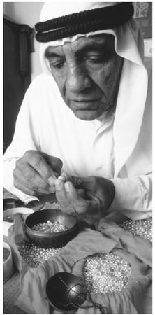 A pearl merchant in his shop in Manama. Bahr is an Arabic word meaning "sea."