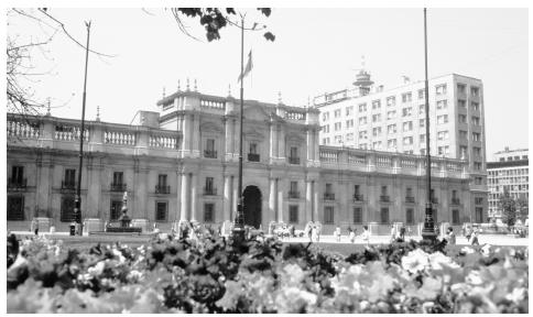 A view of the presidential palace. Santiago, Chile.
