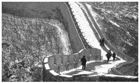 china wall from moon. A view of the Great Wall of