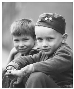 Two boys in Prague, Czech Republic.