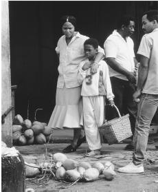 A street scene in Cayenne. French Guianese markets offer a variety of locally grown fruits and vegetables in addition to meat and fish.