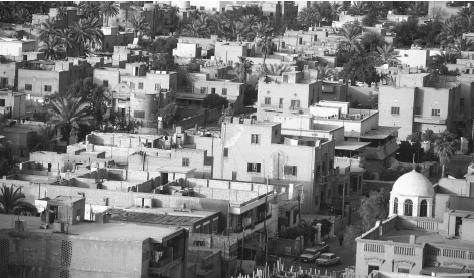 A residential district in Baghdad. After the economic boom of the 1970s, high priority was placed on restoring and building according to historic style.