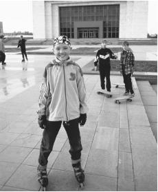 Skaters in Ala-Too Square, Bishkek.
