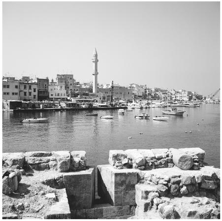 View from Crusader Castle of the Port of Sidon.