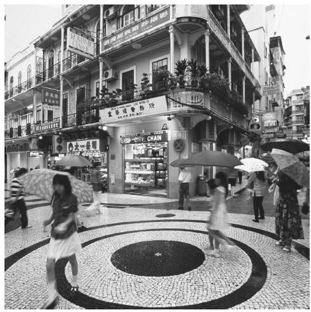 Macau's urban architecture, as seen in Leal Senado Square (above), combines Portuguese and Chinese influences, which lend a romantic character to the city.