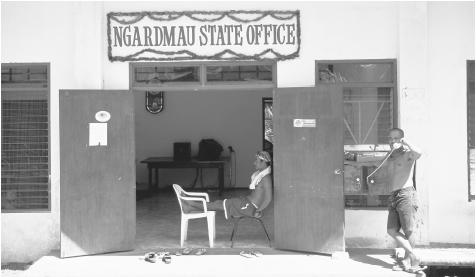 The Ngardmaun State Office Building in Babeldaob Island. Palau's government is modeled on that of the United States.