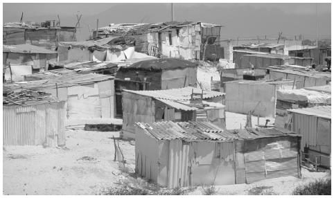 A shantytown in Cape Town. Poverty and segregation are persistent legacies of South Africa's former policy of apartheid.