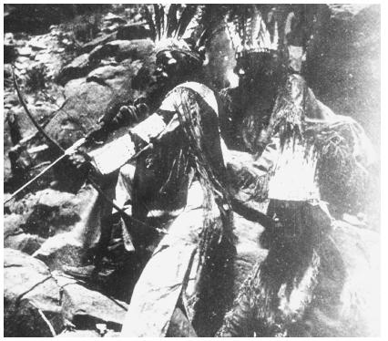 In earlier times, the Paiute tribesmen often hunted and defended themselves with the bow and arrow.