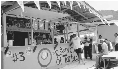 A food stand at Carnival. Tortola.