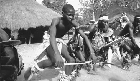 Young Bijagos Islands men perform ritual dances to attract wives in this matriarchal society. Most other ethnic groups in Guinea-Bissau are more patriarchal.