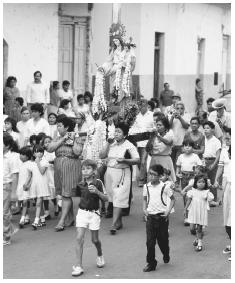 Easter festival in Managua; most Nicaraguans are Roman Catholic.