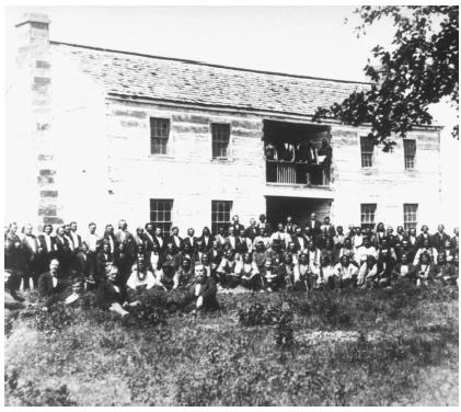 These delegates are gathered at the Creek Council House.