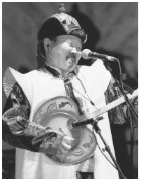 Ondar, is a Mongolian "throat singer." The khoomi singing of Mongolia, in which carefully trained male voices produce a whole harmonic from deep in the throat, gives the impression of several notes coming at once from one mouth.