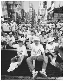 Taiwanese Americans showed up in force to demonstrate in New York's Times Square against Chinese injustices to the people in their homeland.
