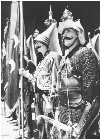 The armour featured in this photograph, taken during a Turkish parade in New York City, dates back to the fourteenth century.